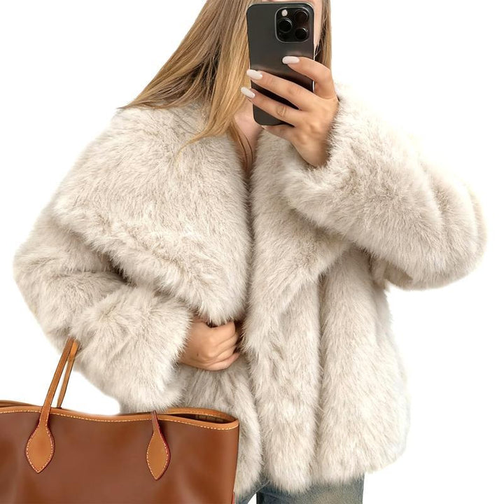 LAURENCE™ – Snygg croppad fuskpälskappa för höst- och vinteroutfits