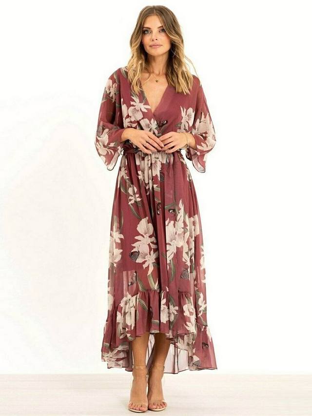 YASMINE™ - Elegant Kimono Midiklänning