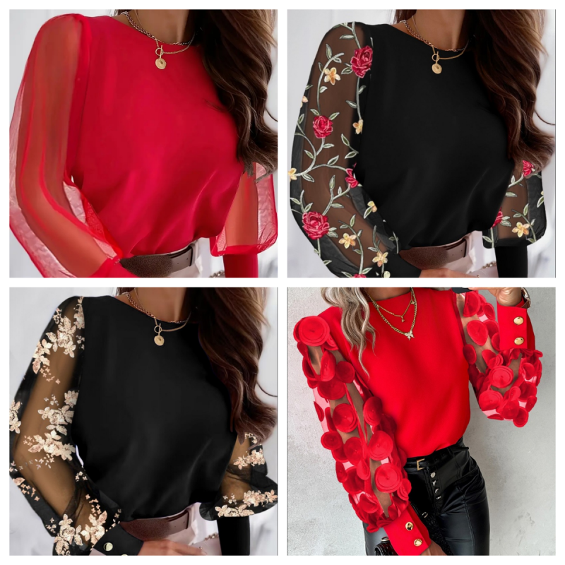 ELISE™ – Glamorös topp med meshärmar