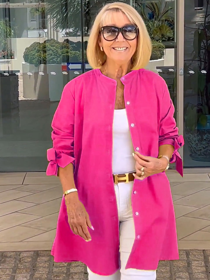CÉLINA™ – Elegant lång skjortjacka