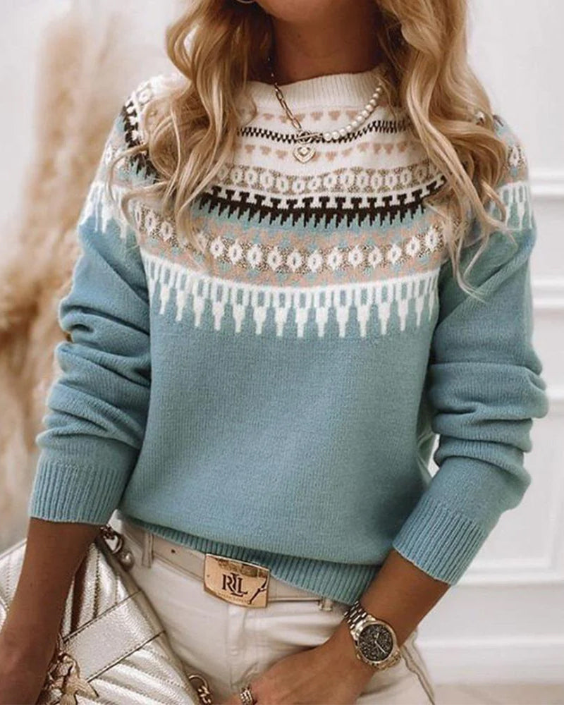 AVERY™ - Fair Isle Stickad Tröja