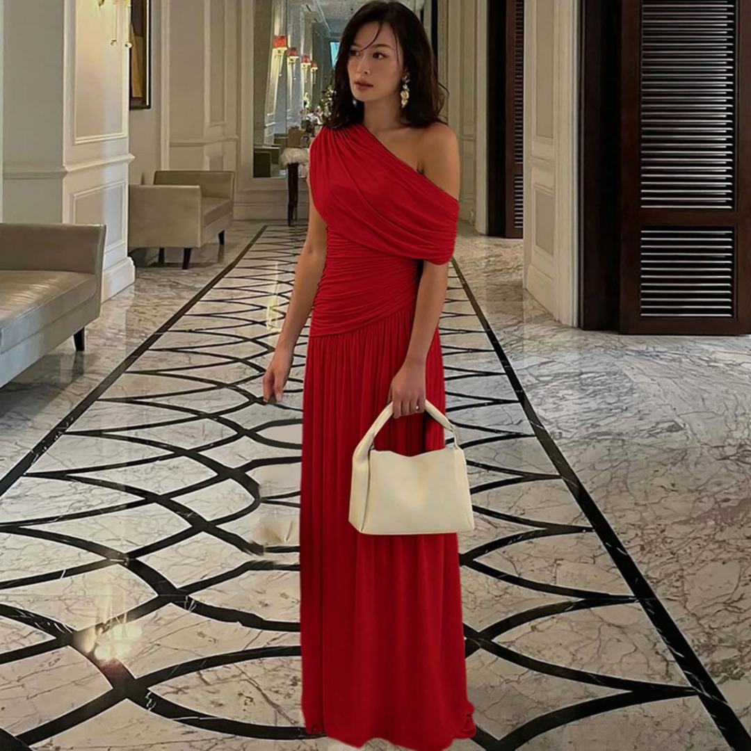 TALIA™ - Elegant En-Axlad Kvällsmaxiklänning