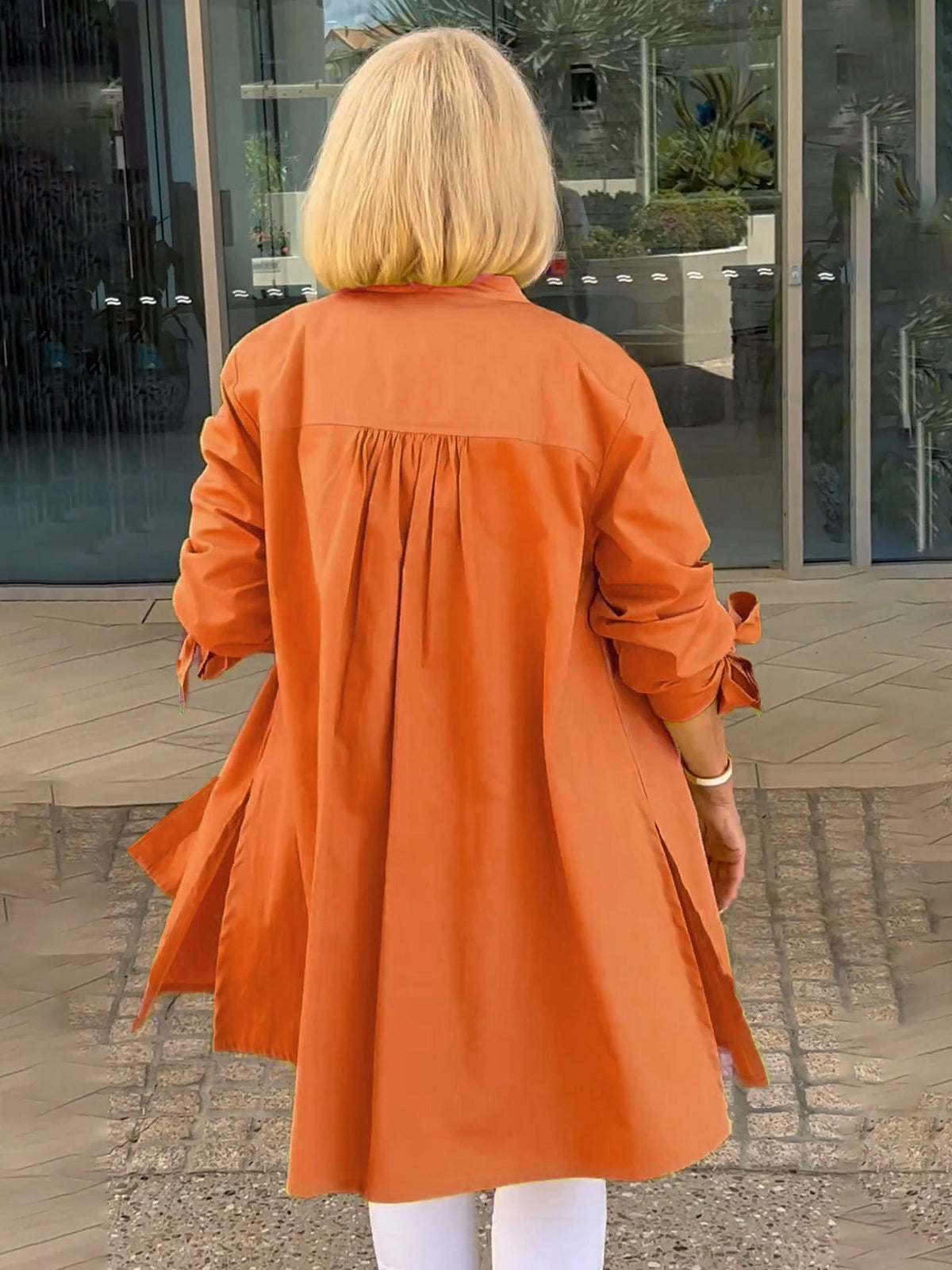 CÉLINA™ – Elegant lång skjortjacka