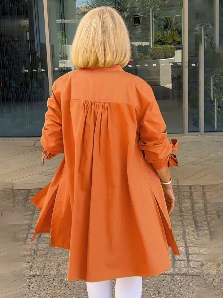 CÉLINA™ – Elegant lång skjortjacka