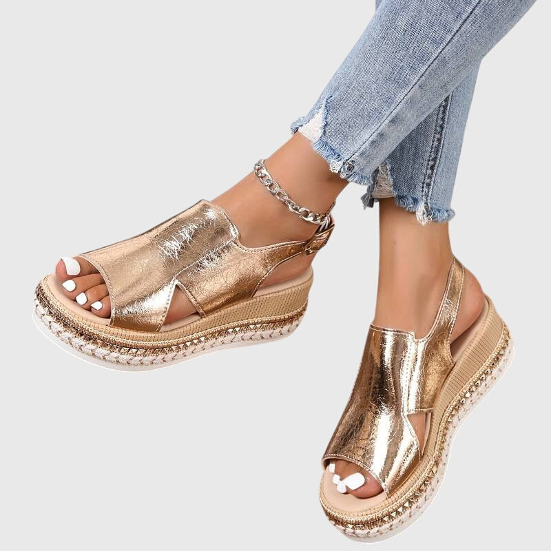 Veronica | Ortopediska Sandaler (Guld)