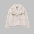 WEENA™ – Elegant långärmad kappa med krage i fluffigt material