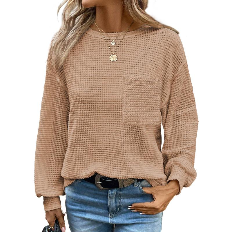 LIORA™ – Skön oversize blus med långa ärmar och rund hals