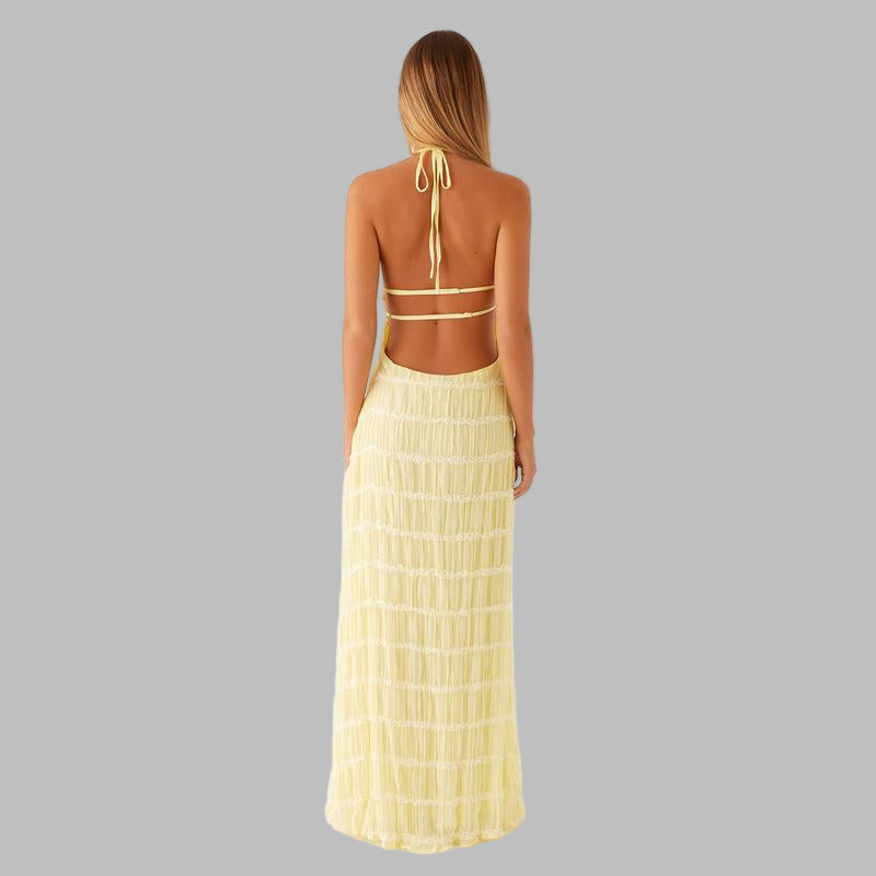LUNET™ - Elegant Ärmlös Bodycon Maxiklänning med Öppen Rygg