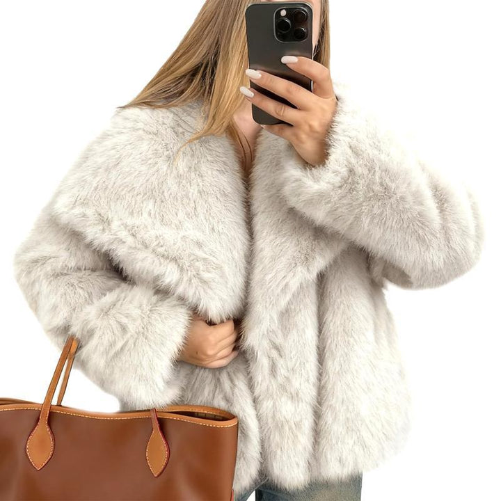 LAURENCE™ – Snygg croppad fuskpälskappa för höst- och vinteroutfits