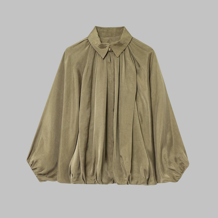 CHARLIZE™ – Vintage oversize bomberjacka med puffiga fladdermusärmar