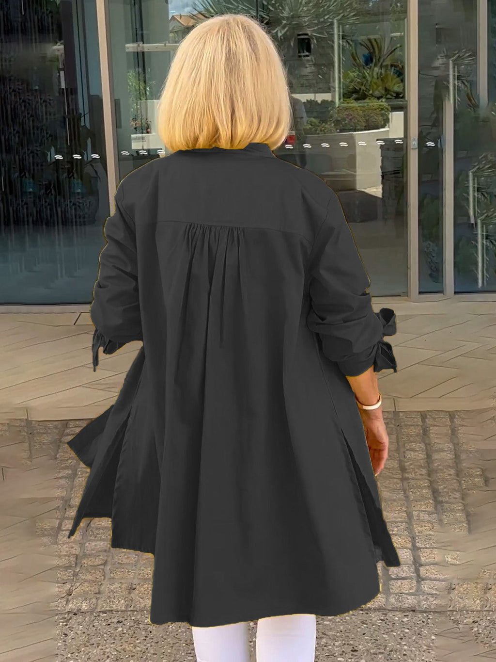 CÉLINA™ – Elegant lång skjortjacka