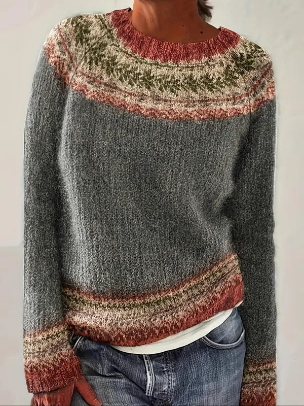SKYLAR™ - Chic Etnisk Stickad Tröja