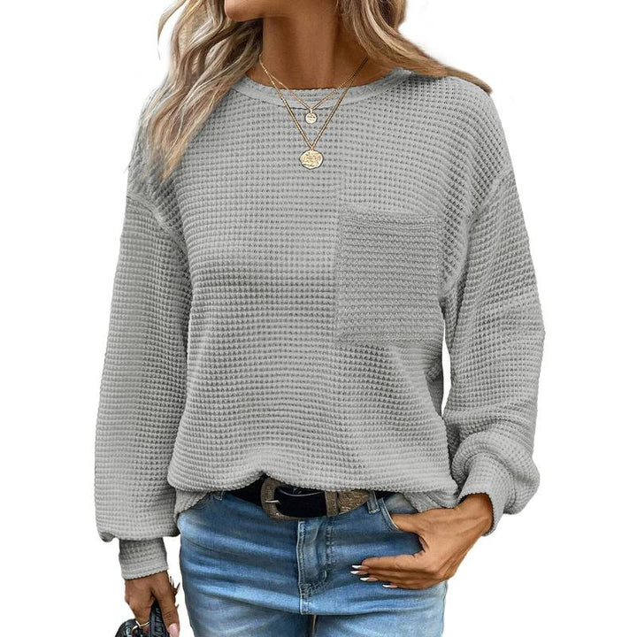 LIORA™ – Skön oversize blus med långa ärmar och rund hals