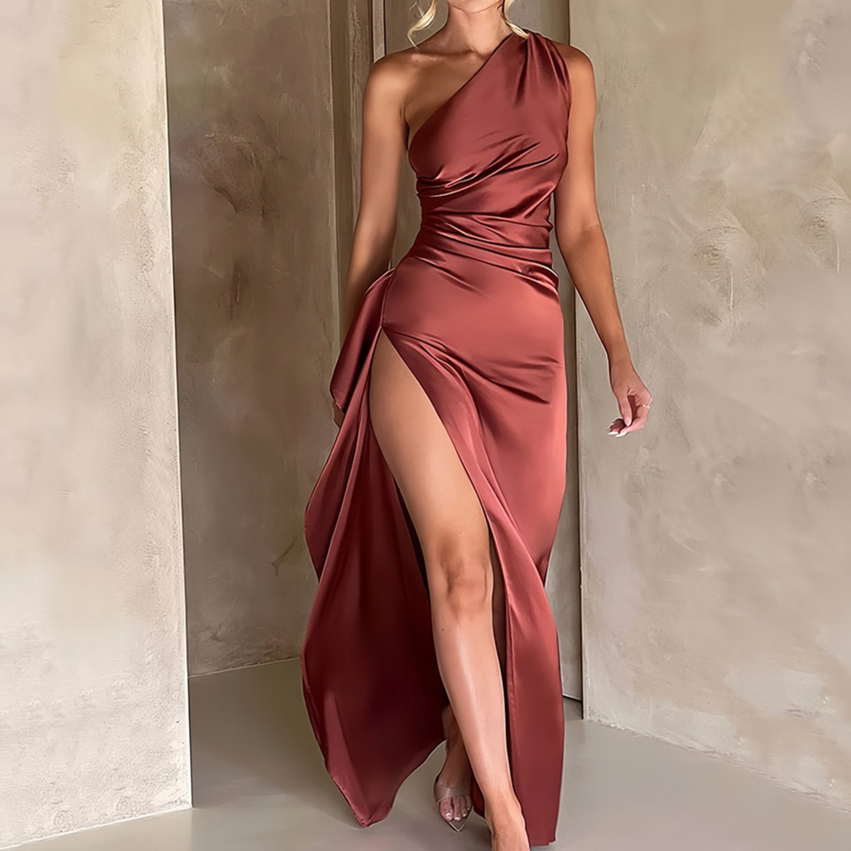 LABESA™ - Elegant One Shoulder High Split Formal Maxi Dress