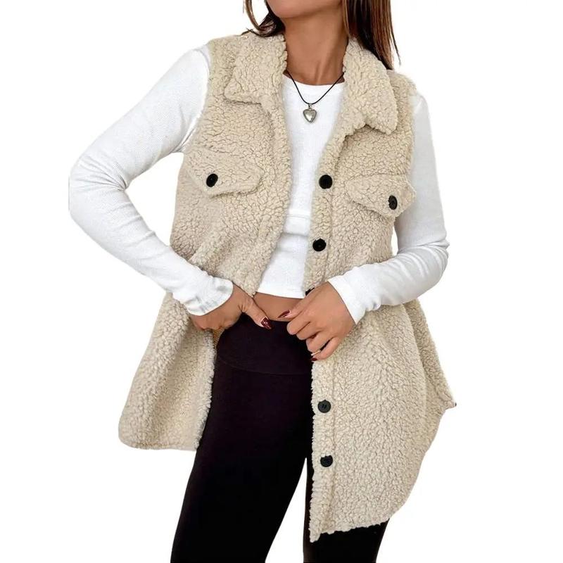 SOPHIE™ – Varm Sherpa-väst med knappstängning för kalla dagar