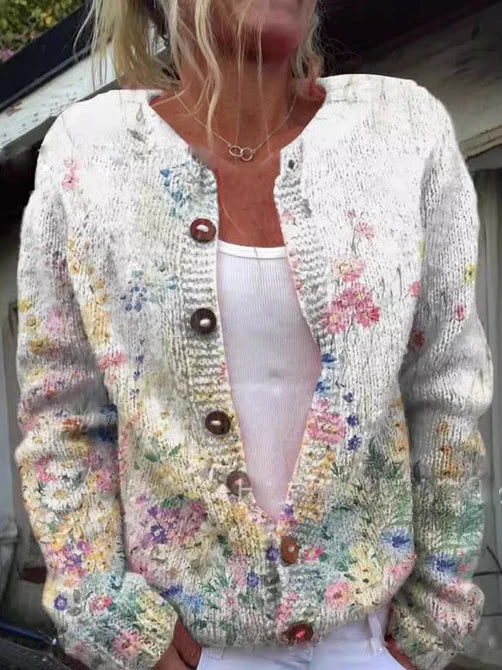 FLORA™ - Vintage Blommig Kofta