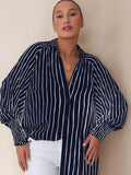 LIGAYA™ – Flödig Plus Size Avslappnad Knäppt Topp