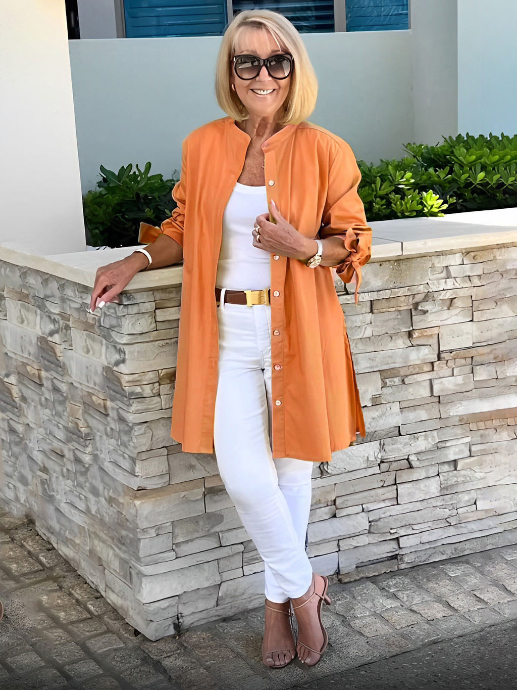 CÉLINA™ – Elegant lång skjortjacka