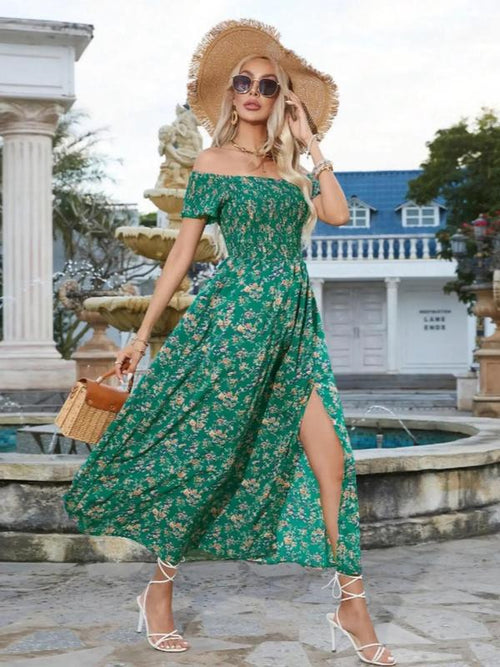 AMELISE™ – Vintage Avslappnad Volangsommarklänning