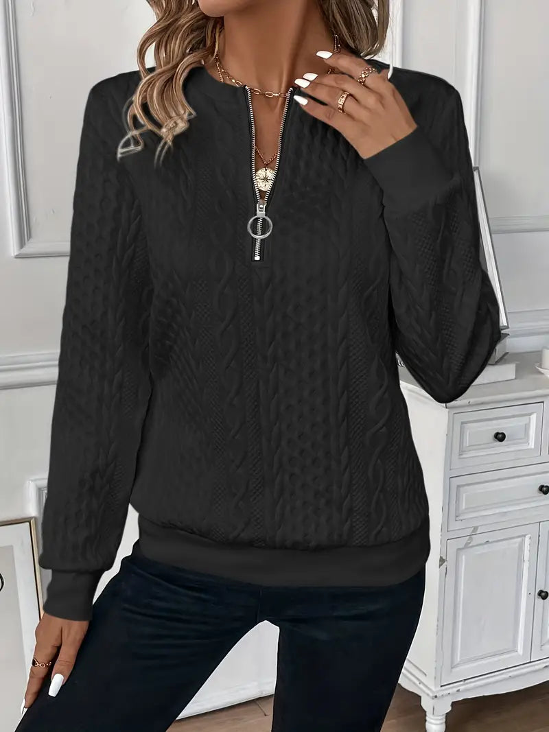 EMMA™ |  Elegant Kvartsblixtlås-tröja