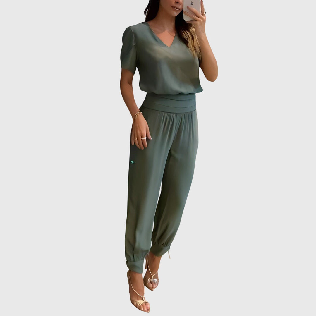 Jennifer™ | Snygg Blustopp och Byxor Set