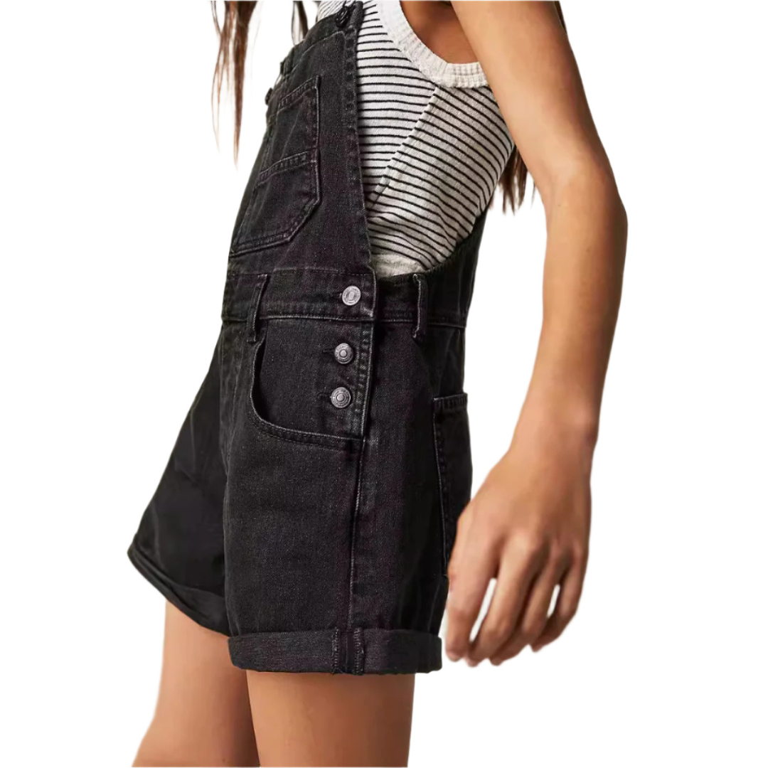 REMITA™ - Vintage Justerbara Jeanshängselshorts
