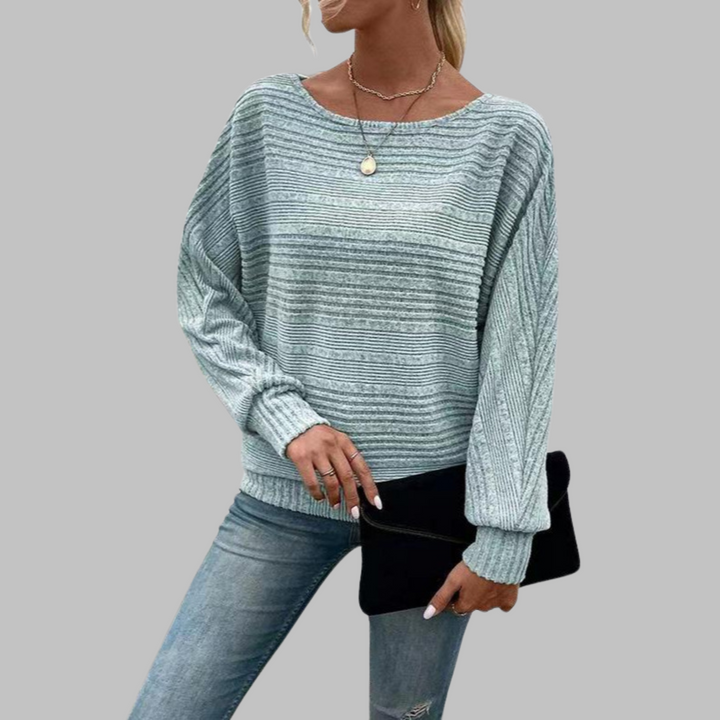 PERLITA™ – Vardaglig långärmad topp med rund hals