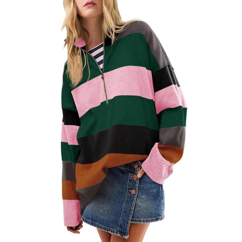 AUTUMN™ - Stilig Översized Polotröja med Halvblixtlås-detalj