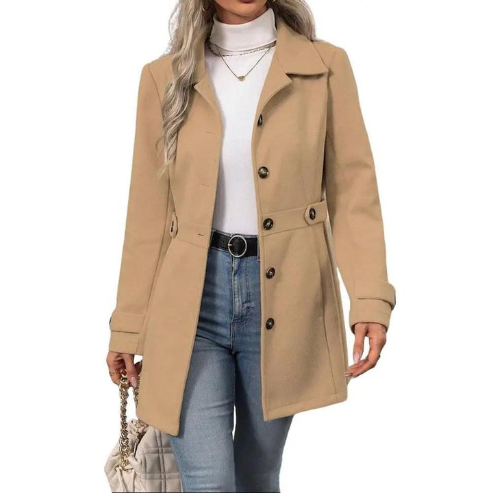 FIONA™ – Elegant lång vinterkappa med sjalkrage