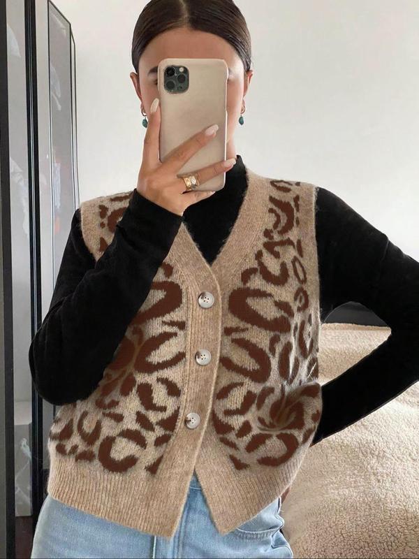 JADE™ - Mysig Leopardmönstrad Tröjväst för Alla Årstider