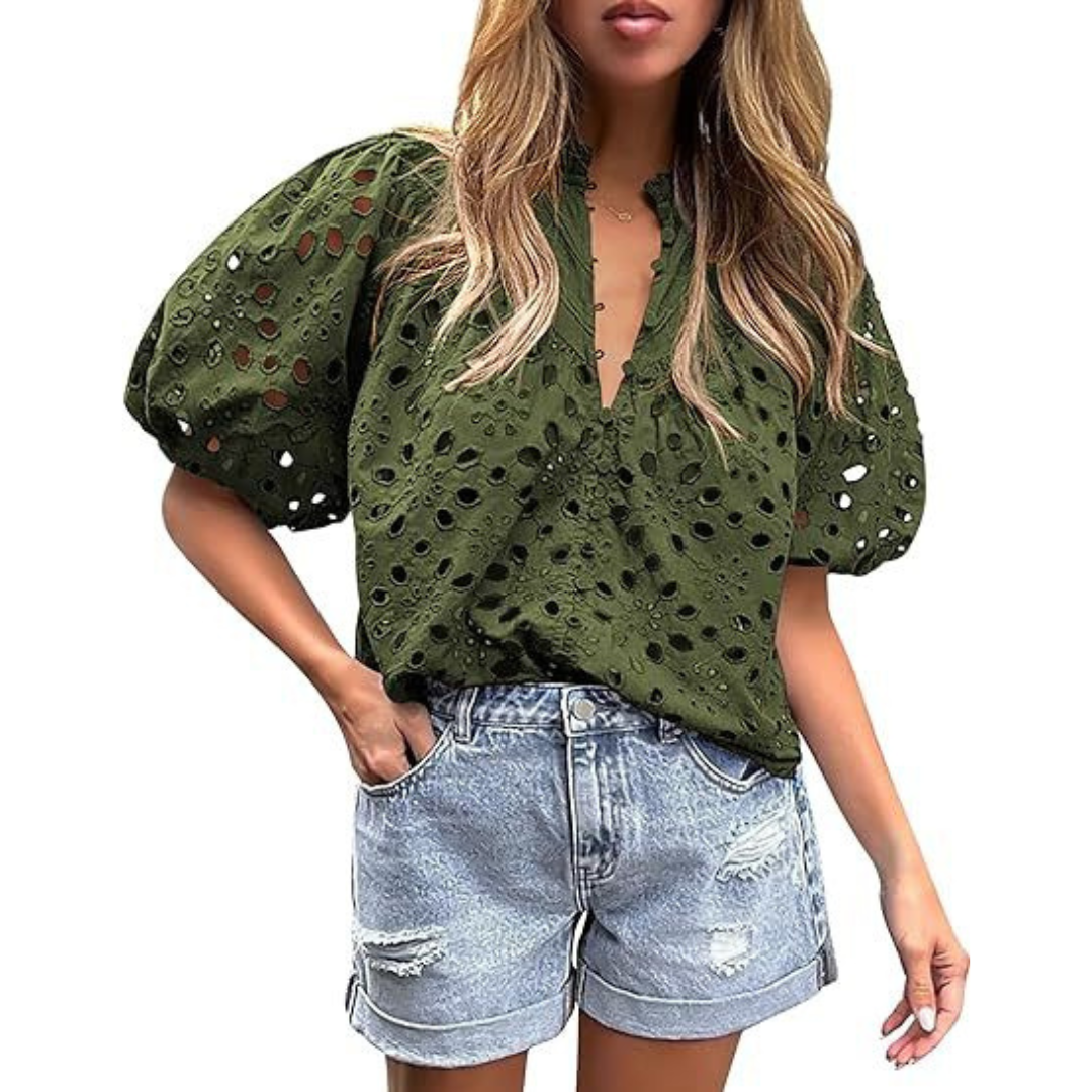MAYUMI™ – Elegant Snygg Puffärmad Långärmad Topp