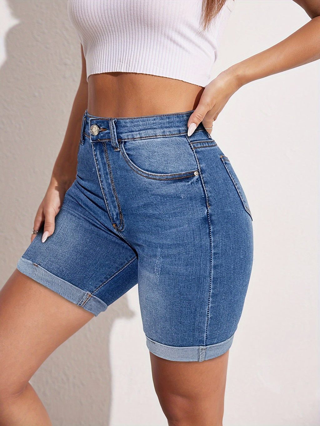 RAPHAELLE™ - Stretch-Fit Bermuda Jeansshorts