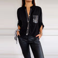 DANICA™ – Blus med paljettdetaljer