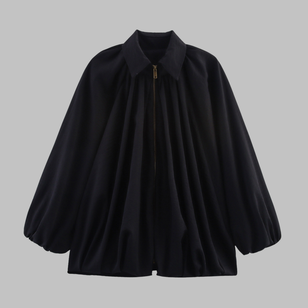 CHARLIZE™ – Vintage oversize bomberjacka med puffiga fladdermusärmar