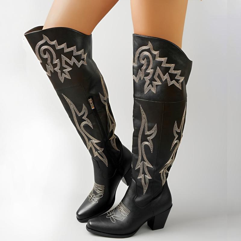 CHEYENNE™ – Klassiska Över-knä-cowboystövlar