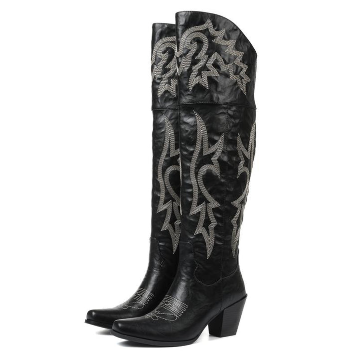CHEYENNE™ – Klassiska Över-knä-cowboystövlar