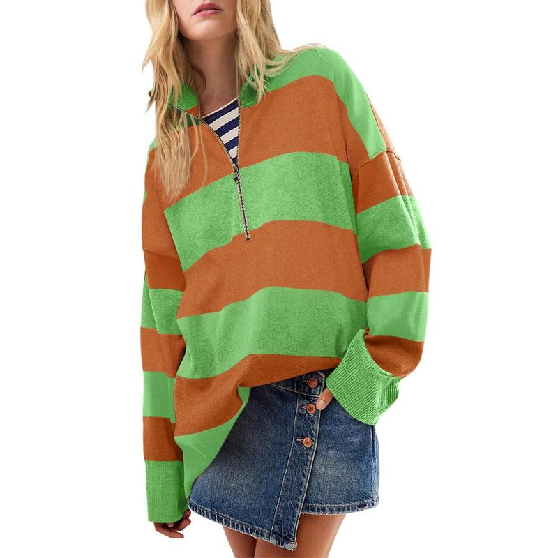 AUTUMN™ - Stilig Översized Polotröja med Halvblixtlås-detalj