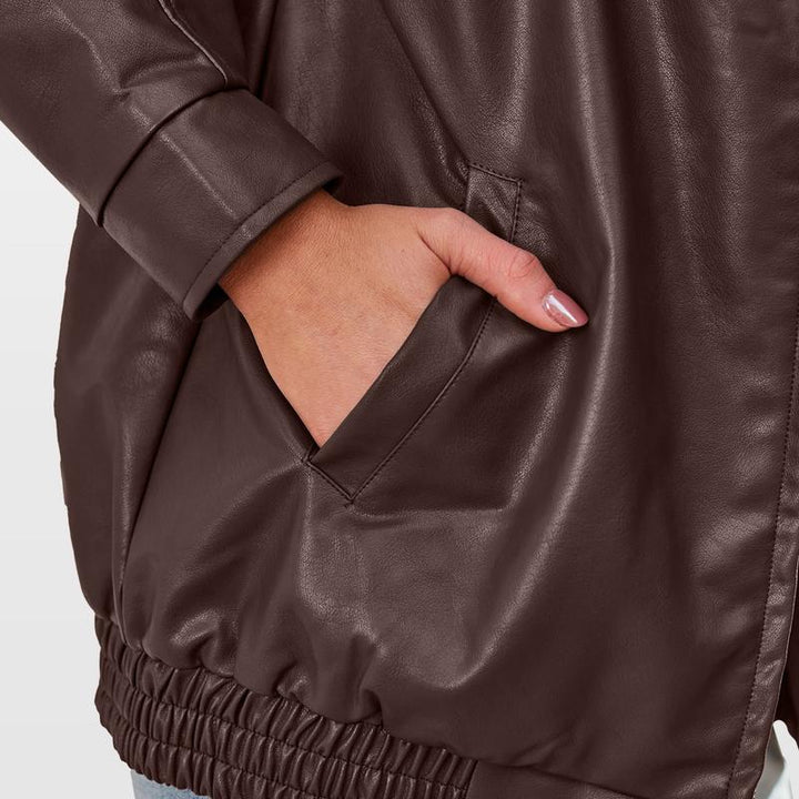 ANNETTE™ – Modern oversize bikerjacka med vintagekänsla