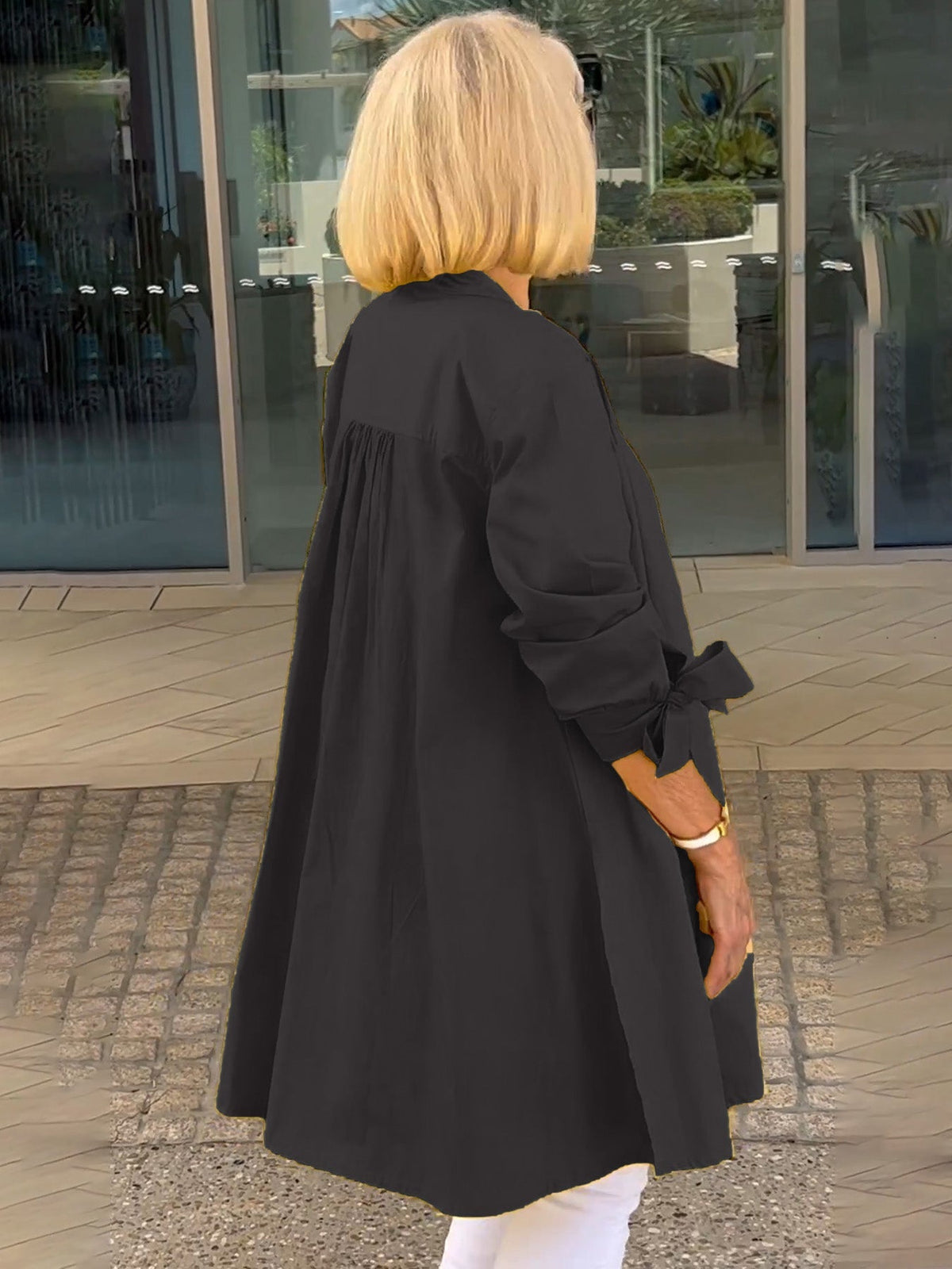 CÉLINA™ – Elegant lång skjortjacka