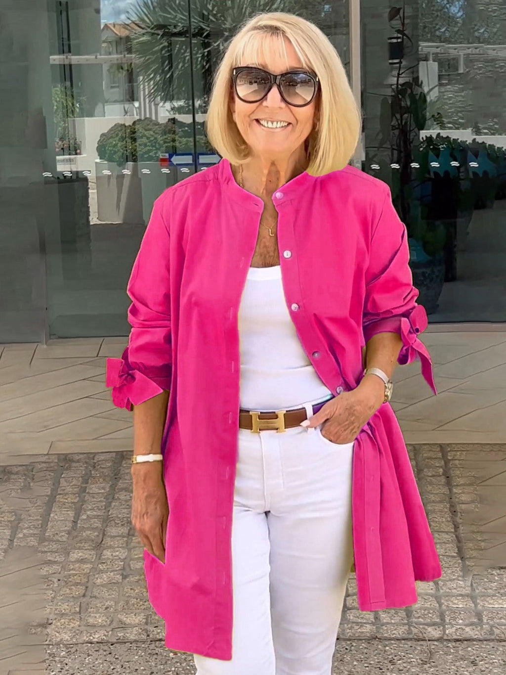 CÉLINA™ – Elegant lång skjortjacka