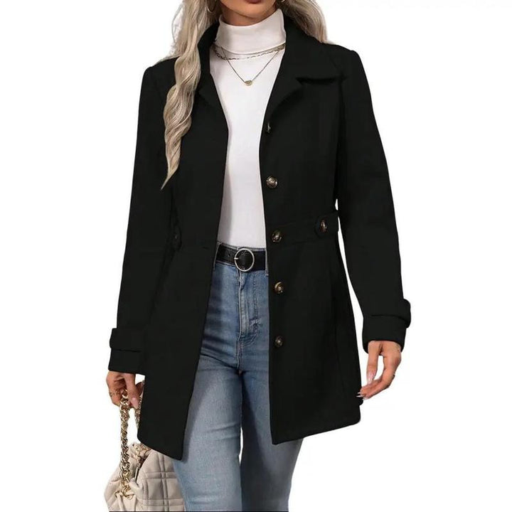 FIONA™ – Elegant lång vinterkappa med sjalkrage