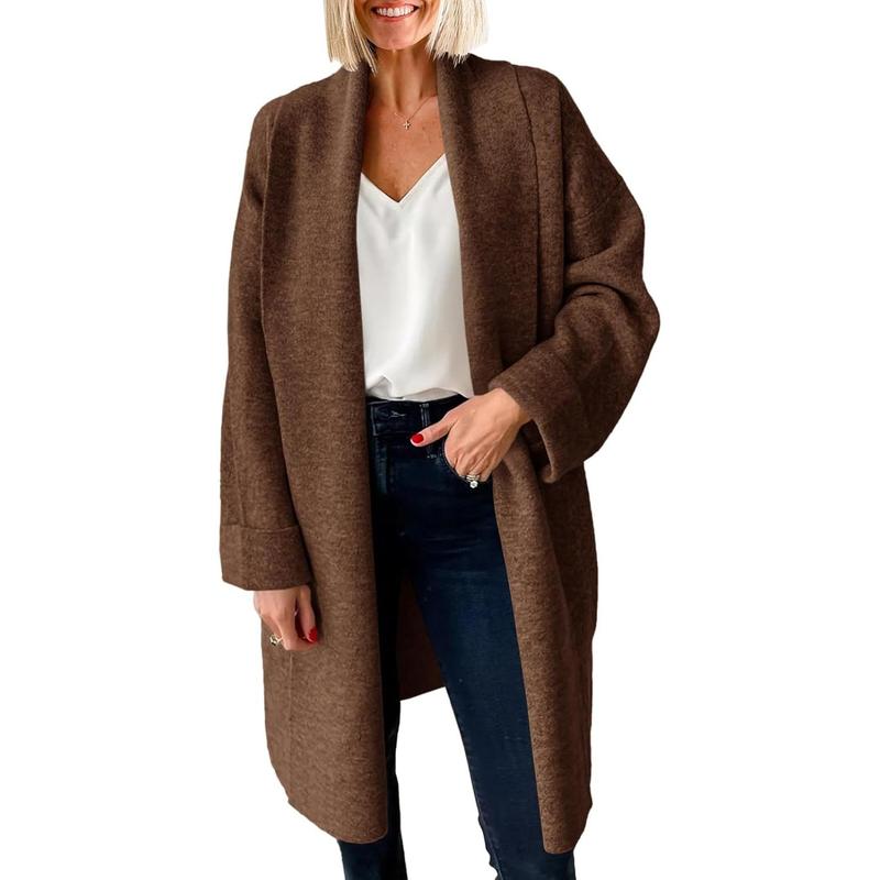 OLIVIENE™ - Bekväm Grov Öppen Översized Lång Kofta