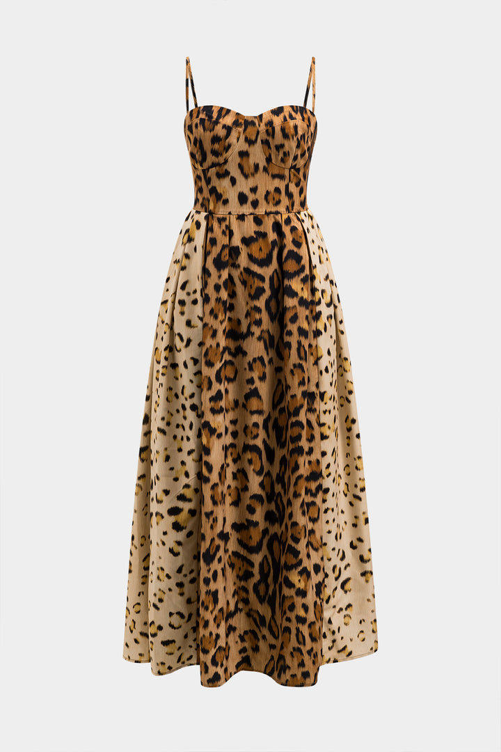 BIANCA™ - Djärv Leopardmönstrad Midiklänning
