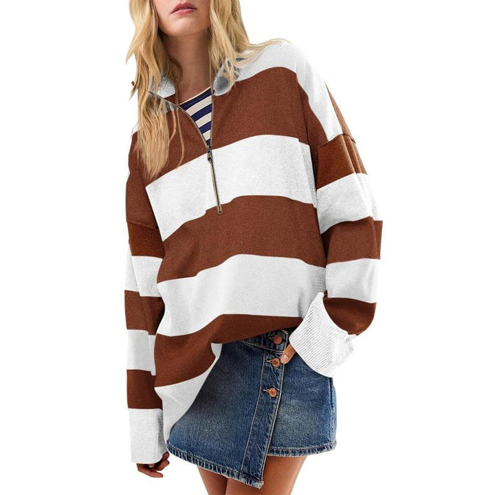 AUTUMN™ - Stilig Översized Polotröja med Halvblixtlås-detalj
