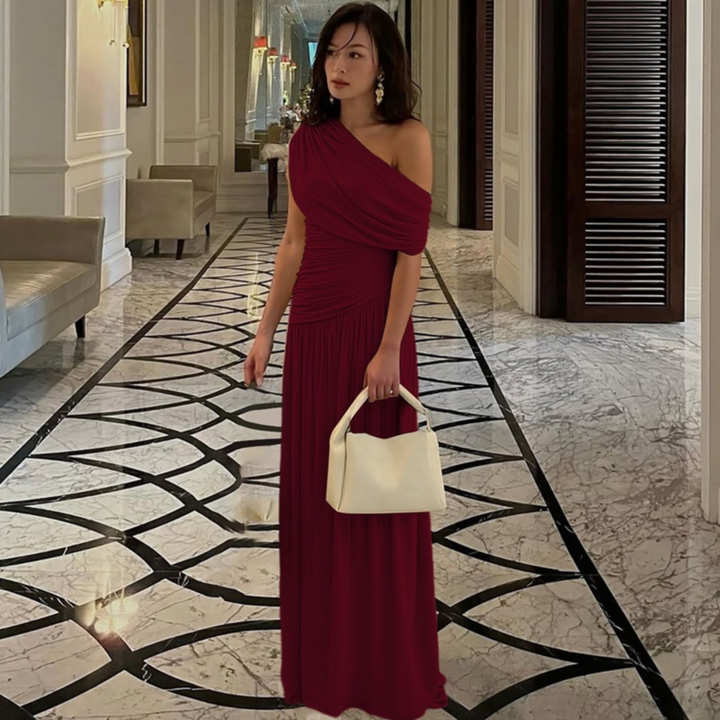 TALIA™ - Elegant En-Axlad Kvällsmaxiklänning