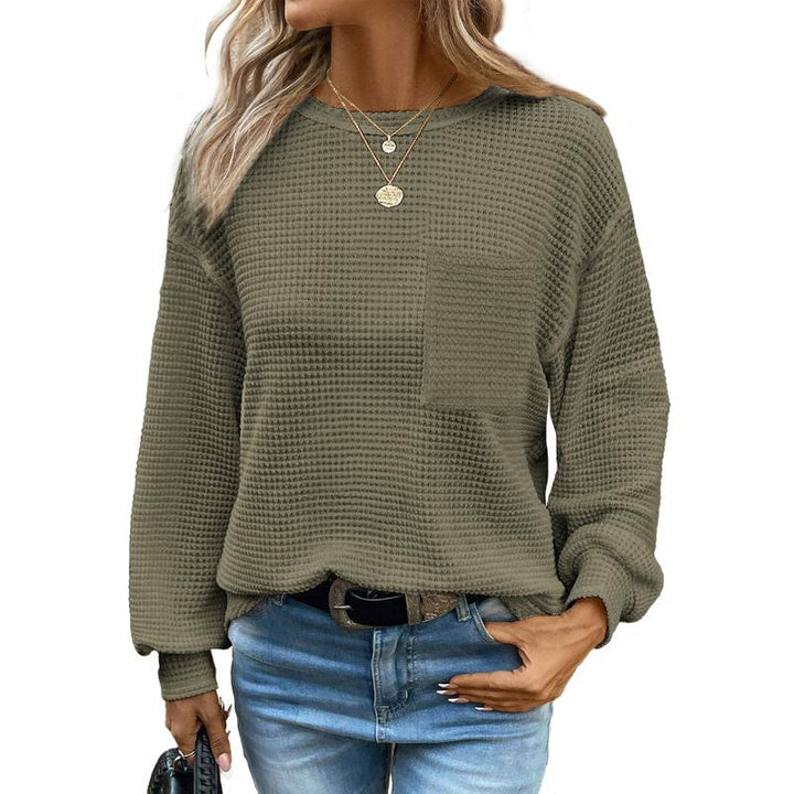 LIORA™ – Skön oversize blus med långa ärmar och rund hals