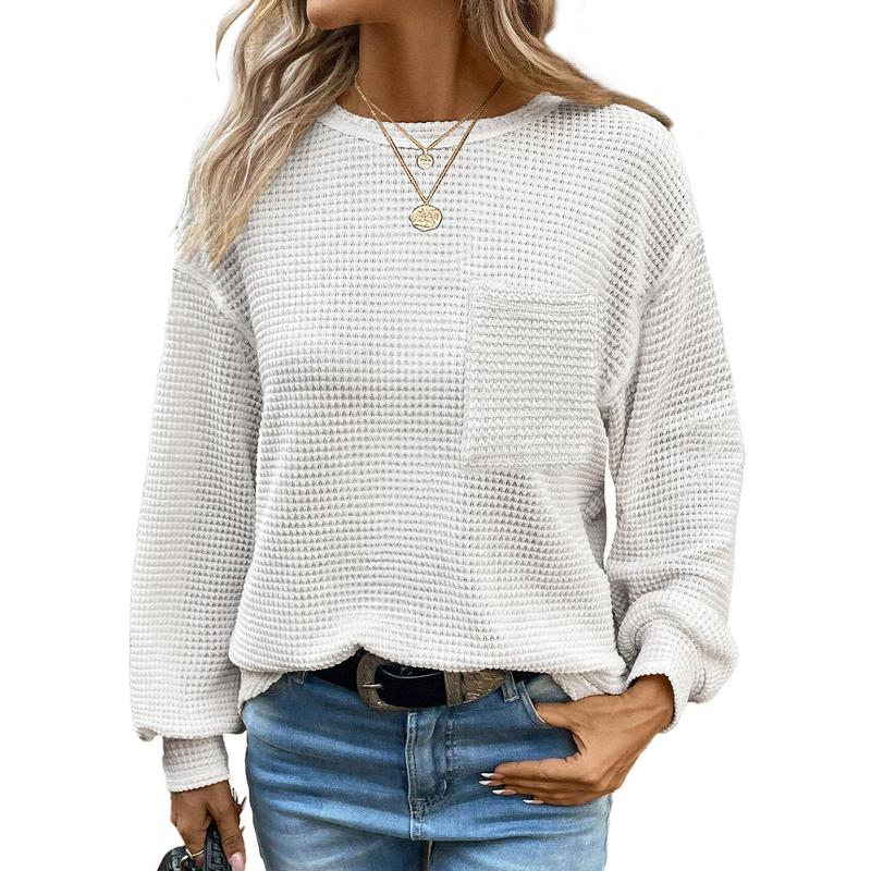 LIORA™ – Skön oversize blus med långa ärmar och rund hals