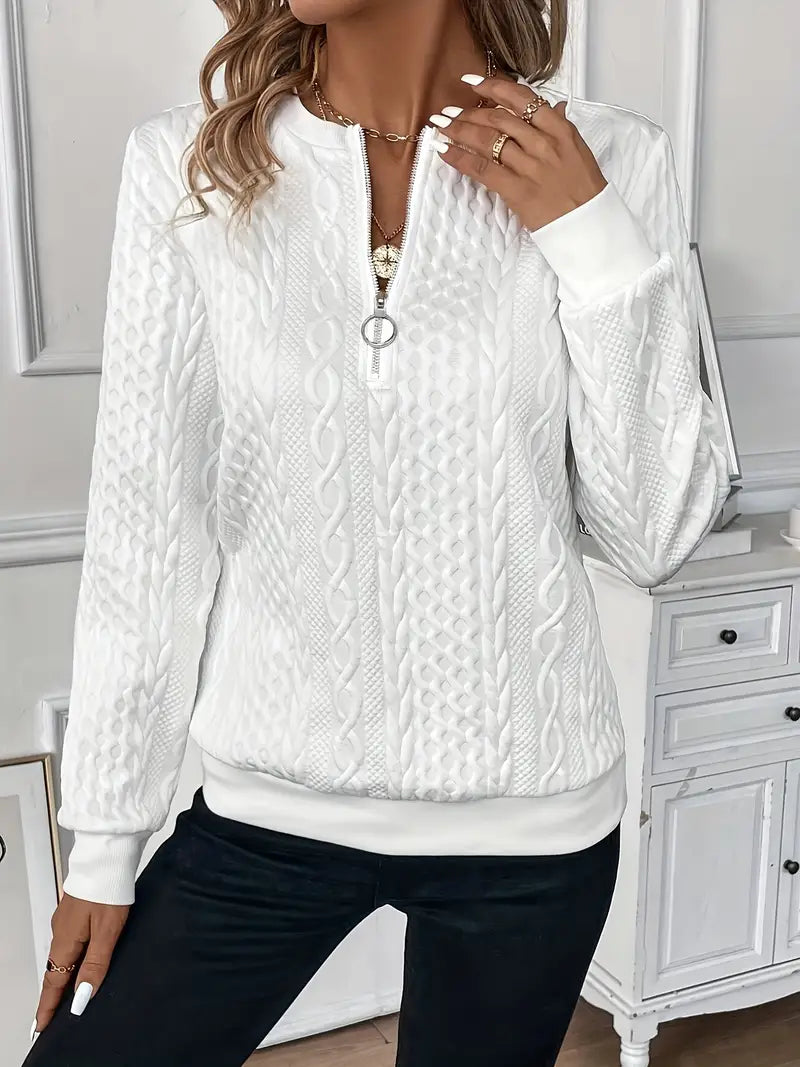 EMMA™ |  Elegant Kvartsblixtlås-tröja