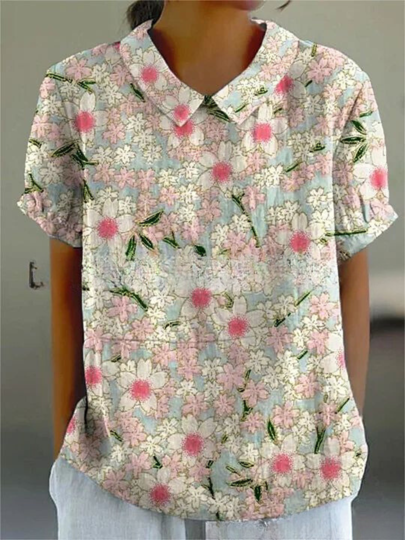 MARLENE™ – Vintagemönstrad Skjorta