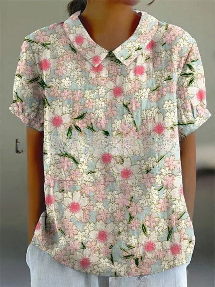 MARLENE™ – Vintagemönstrad Skjorta